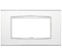 Vimar Serie Eikon - Placca Classic 4 moduli Glass Eikon Argento Mirror