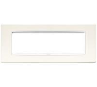 Vimar Serie Eikon - Placca Classic 7 moduli metallo bianco artico