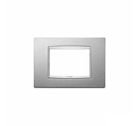 Vimar Serie Eikon - Placca Classica 3 Moduli Bright Eikon Argento Opaco