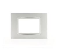 Vimar Placca Eikon Next Classic 3 posti Metallo Argento opaco 20653.N13