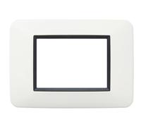 Vimar Serie Eikon Round Placca in Metallo Bianco Antico Elegante - CONFEZIONE: 1 pz., Numero Posti: 3 posti