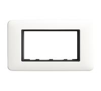 Vimar Serie Eikon Round Placca in Metallo Bianco Antico Elegante - CONFEZIONE: 1 pz., Numero Posti: 4 posti