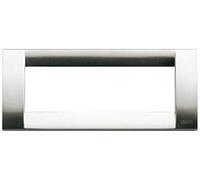 VIMAR IDEA 16736.34 PLACCA CLASSICA 6 POSTI METALLO NICHEL SPAZZOLATO