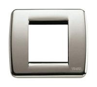 Vimar 17093.34 Placca Rondò 1-2 Moduli in Metallo Nichel Satinato
