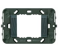 Vimar Serie Idea - Supporto 2 Modulo scanalato per scatola 3 Modulo grigio