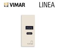 Alimentatore USB A+C 5V 15W canapa serie Linea vimar 30292.AC15C