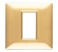 Placca 1M oro lucido scatola rotonda Vimar Plana 14641.24