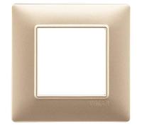 Placca 2M champagne opaco per scatola rotonda Vimar Plana 14642.22