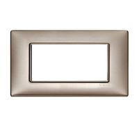 Vimar Serie Piatto - Placca 4 Modulo Metallo Nichel Perlato