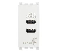 Alimentatore USB C+C 15W 3A 5V 1M bianco - VIW 19292.CC.B