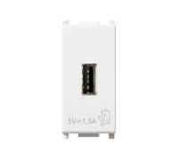Vimar Unit Alimentazione Usb 5V1,5A 1 m, Bianco