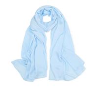 vimate Sciarpa di seta da donna, leggera, grande, azzurra, scialle avvolgente per eleganti viaggi in spiaggia (stile 54-azzurro)