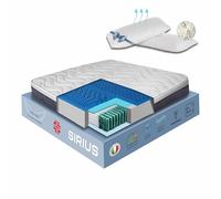 vimavì Materasso una Piazza e Mezza Molle Insacchettate e Memory Foam BluGel 140x200 H26/27cm - Disp. Medico - Sfoderabile Anallergico Termoregolante - Coppia Cuscini Omaggio - Made in Italy - SIRIUS