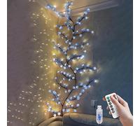 VIMAZ Luci LED a forma di ramo di ciliegio blu, da parete, 8 modalità, con 96 LED, telecomando, timer, luci LED a forma di fiore di ciliegio, decorazioni per camera da letto, arte da parete, Natale