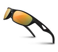 Vimbloom Occhiali da Sole Polarizzati da Uomo e Donna Sportivi UV400 Protezione Montatura in Leggera per Guidare, Andare in Bici, Pescare, Golf, Ciclismo VI685 (Nero Rosso)