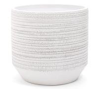 Vimin Box Grande e Elegante VASO in Terracotta | Vaso Decorativo Moderno per Piante, Fiori, Piante grasse, Piccoli Alberi | da Interno o Esterno. (Bianco/Grigio, Ø35 - h.32cm)