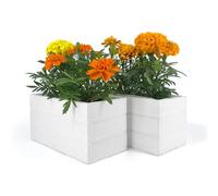 Vimin Box Set 2 Fioriere in Legno Bianco | Rettangolari 20x10x10 cm | Vasi, Portavasi da Interno ed Esterno con Inserto in Nylon | Fioriera Da Balcone, Porta piante, Coprivaso da Interno o Esterno