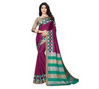 Vimla Malgudi Art - Uniforme da donna in seta sari e camicetta non cucita per donne, uniforme scolastica per insegnanti, (MALGUDI 2), rosa, taglia unica