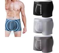 Vimlo Biancheria Intima da Uomo con Terapia Magnetica for Massaggio, Pantaloni energetici da Uomo con Terapia Magnetica, Boxer da Uomo con Terapia del Campo energetico(3pcs B,XXL)