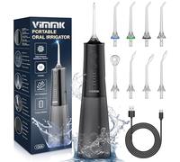 Vimmk Irrigatore Orale Senza Fili, Idropulsore Dentale ad Acqua con Irrigatore Orale Dentale Ricaricabile Impermeabile IPX7 per Viaggi a Casa (Nero)