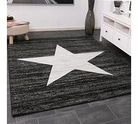 VIMODA Camera Ragazzi Tappeto Design Stelle Erica Nero - Öko-Tex Certificato - Nero, 40 x 60 cm