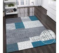 VIMODA, Easy-care, Tappeto, Multicolore (Blu/Grigio/Bianco), 120 x 170 cm