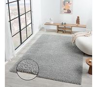 VIMODA Prime Tappeto Shaggy Colore Pelo Lungo Moderno per Soggiorno Camera, Dimensioni: 150 cm Quadrato - Grigio, 70x140 cm
