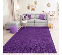 VIMODA Prime Tappeto Shaggy Colore Pelo Lungo Moderno per Soggiorno Camera, Dimensioni: 150 cm Quadrato - Viola, 200x280 cm
