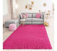 VIMODA Primo Shaggy Tappeto Fucsia Pelo Lungo Tappeti Moderni per Soggiorno Camera Letto Rosa, Ø 200 cm Rotondo