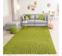 VIMODA Primo Shaggy Tappeto Pelo Lungo Tappeti Moderni per Soggiorno Camera Letto in Bianco e Nero Nougat Marrone Chiaro Verde, 120x170 cm