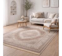VIMODA Tappeto A Pelo Corto Grigio Beige Rettangolare Ornamenti Orientale