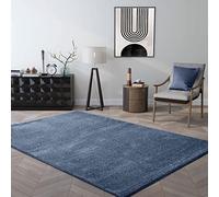 VIMODA Tappeto a pelo corto, tinta unita, ultra morbido, per soggiorno, cameretta dei bambini, camera da letto, colore: blu, dimensioni: 120 x 170 cm