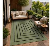 VIMODA Tappeto per interni ed esterni, resistente alle intemperie, per balcone, terrazza, giardino, soggiorno e cucina, lavabile, colore: verde, dimensioni: 200 x 280 cm