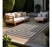 VIMODA Tappeto per interni ed esterni, resistente alle intemperie, per balcone, terrazza, giardino, soggiorno e cucina, lavabile, colore: grigio, dimensioni: 80 x 250 cm