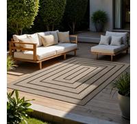 VIMODA Tappeto per interni ed esterni, resistente alle intemperie, per balcone, terrazza, giardino, soggiorno e cucina, lavabile, colore: beige, dimensioni: 120 x 160 cm