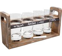 Vin Bouquet FIA 256 Set degustazione Birra con Vassoio in Legno e 4 Bicchieri in Cristallo, 8.5 Centimeters cm, 4 unità