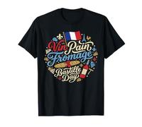 Vin Pain Fromage Bastille Day Cultura Francese Maglietta
