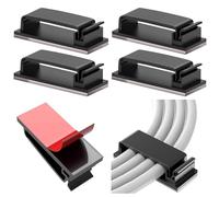 Vinabo 10 pezzi Autoadesivo Clip Cavo, Fermacavi Supporto Organizer la Gestione dei cavi,Clip per Cavi con Adesivo,Organizer a Clip per Cavo per TV, PC, Scrivania, Casa, Ufficio, Nero