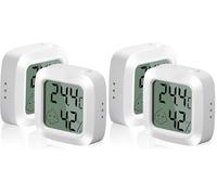 Vinabo 2 Pezzi Igrometro Termometro Digitale, Mini Termoigrometro, Portatile Igrometro Digitale ad Alta Precisione,Termometro Interno, Adatto per Dispositivi di Misurazione per Serre, Casa e Ufficio
