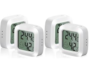 Vinabo 2 Pezzi Igrometro Termometro Digitale, Mini Termoigrometro, Portatile Igrometro Digitale ad Alta Precisione,Termometro Interno, Adatto per Dispositivi di Misurazione per Serre, Casa e Ufficio