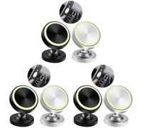 Vinabo 2 Pezzi Supporto Magnetico per Telefono, Magnetico per Telefono da Auto, Supporto per Telefono da Auto Rotazione a 360° Compatibile con Tutti gli Smartphone (Confezione da 3)