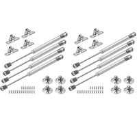 Vinabo 4 Pezzi Molle a Gas 100N, Pistone a Gas per Ante, Martinetto Pneumatico per Mobili, Cerniera Armadio, Braccetto Ammortizzatore per Cerniera di Mobili da Cucina, argento (Confezione da 2)