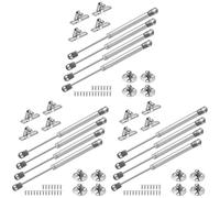 Vinabo 4 Pezzi Molle a Gas 100N, Pistone a Gas per Ante, Martinetto Pneumatico per Mobili, Cerniera Armadio, Braccetto Ammortizzatore per Cerniera di Mobili da Cucina, argento (Confezione da 3)