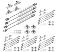 Vinabo 4 Pezzi Molle a Gas 100N, Pistone a Gas per Ante, Martinetto Pneumatico per Mobili, Cerniera Armadio, Braccetto Ammortizzatore per Cerniera di Mobili da Cucina, argento (Confezione da 5)