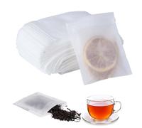 Vinabo 400 Filtro te Infusione Bustine the, Filtri per Tisane Sfuse Bustine te Vuote tè 7 x 9 cm con Coulisse, Infusore tè per tè sfuso, tè Aromatizzato, Spezie, Erbe Aromatiche, Spezie e Altro Ancora