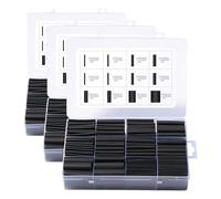 Vinabo 400pz 3:1 Tubi termorestringenti a doppia parete Kit tubi termorestringenti impermeabili Rivestimento adesivo Isolamento elettrico Kit tubi termorestringenti (Nero) (Confezione da 3)