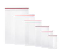 Vinabo 600 Sacchetti in Plastica Trasparente con Chiusura a Zip Riusabili, per Cucina, Ufficio, Gioielli, Semi e Piccoli Accessori - 6 Misure (100 x 6 Sacchetti)