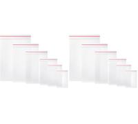 Vinabo 600 Sacchetti Sigillati a Pressione in Plastica, Richiudibili, Borsa con Chiusura a Cerniera, Applicano a Cucina, Ufficio, Semi di Gioielli e Piccoli Accessori -100 × 6 Buste (6 Misure)