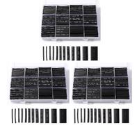 Vinabo 900 Pezzi Guaina Termorestringenti Nere, Tubi Termorestringenti per Isolamento Elettrico, Protezione Cavi, 12 Misure - Rapporto di Retrazione 2:1 (Confezione da 3)