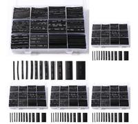 Vinabo 900 Pezzi Guaina Termorestringenti Nere, Tubi Termorestringenti per Isolamento Elettrico, Protezione Cavi, 12 Misure - Rapporto di Retrazione 2:1 (Confezione da 5)